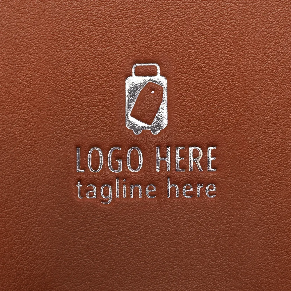 Leather Luggage Tags - Silver Stamping
