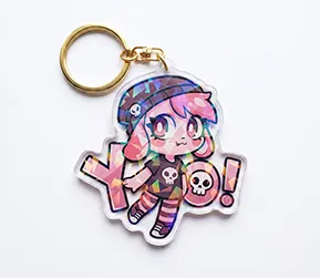 holographic keychain holographic keychain (broken glasses)