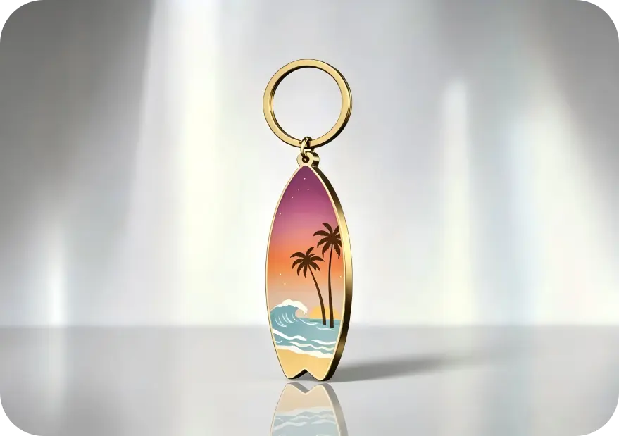Glitter custom enamel keychain