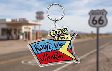Acrylic Keychain for Sport Theme Custom Acrylic Keychains for Route 66 Race