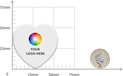 Heart shaped button badge size Heart shaped button badge size