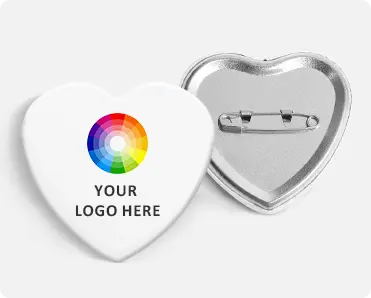 Heart-shaped button badge Heart-shaped button badge