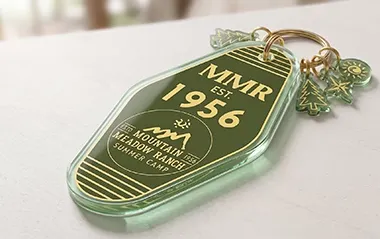 Motel Acrylic Custom Keychains Motel Acrylic Keychain with 4 charms