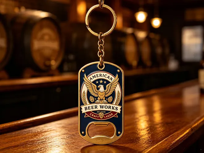 Bottle Opener Keychain with Dog Tag Shaped