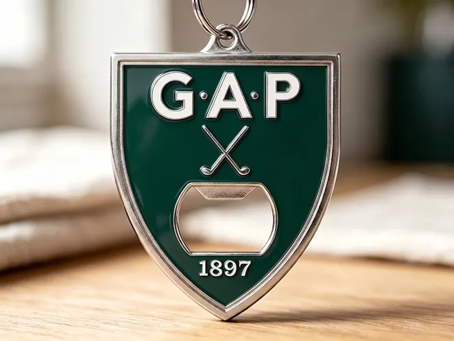 Bottle Opener Keychain with Shield Shaped