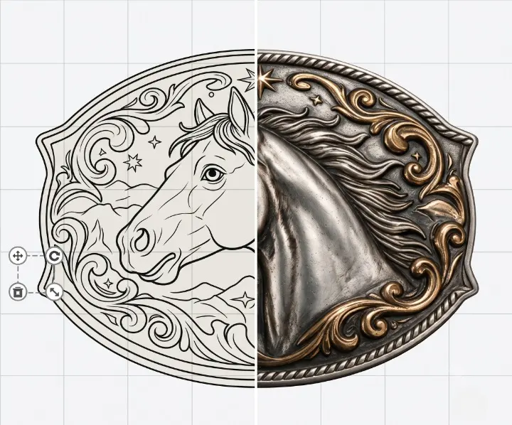 Horse Cowboy Belt Buckle Template Horse Cowboy Belt Buckle Template