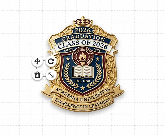 School Emblem Pin Template