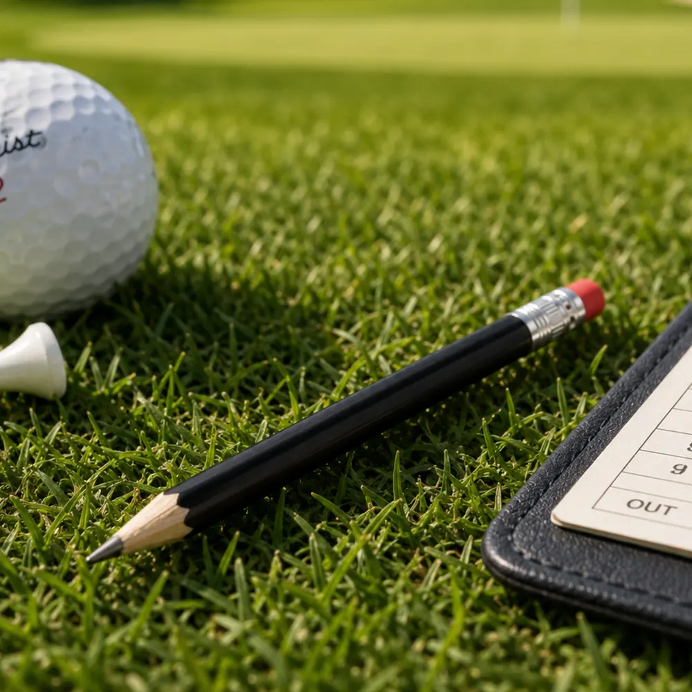 Black Short Wood Golf Pencil