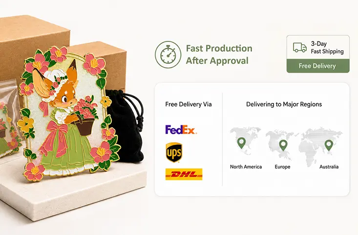 Production & Shipping Enamel Pins Production & Shipping Enamel Pins
