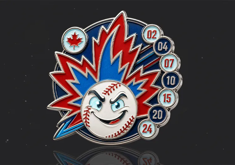 Blinking Lights Baseball Pins