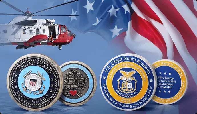 US Coast Guard logo challenge coin US Coast Guard logo challenge coin