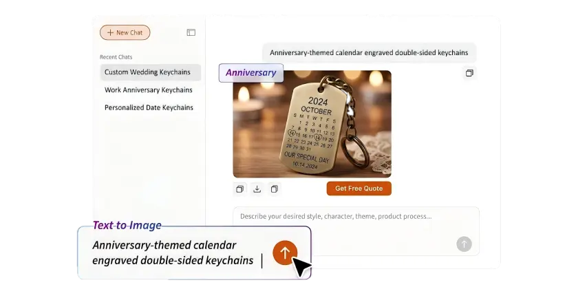 Free Text to Image Art AI Keychains Generator