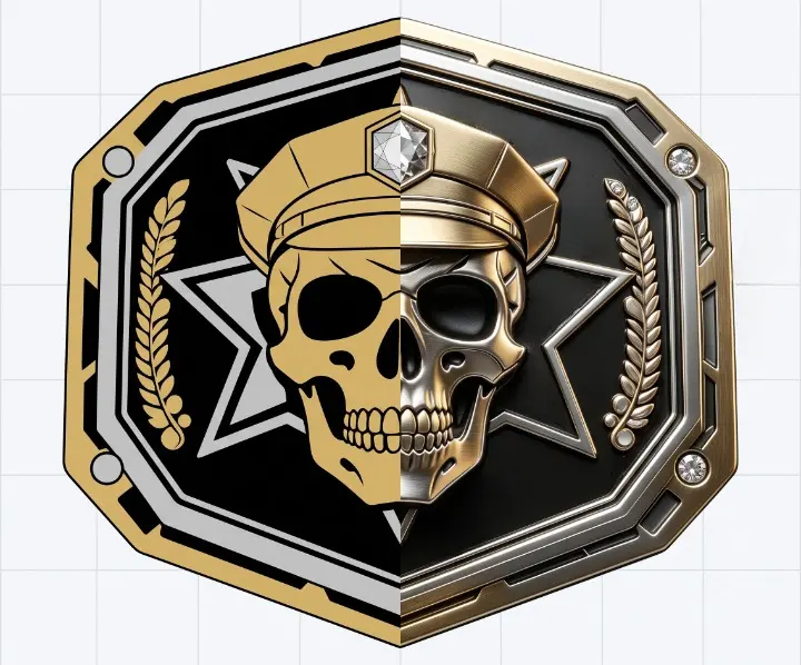 Skull Police Belt Buckle Template
