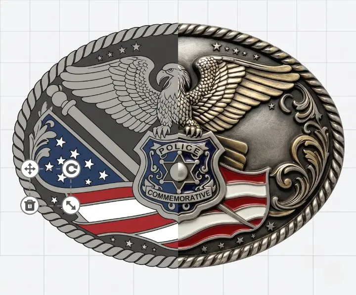 Eagle Police Belt Buckle Template
