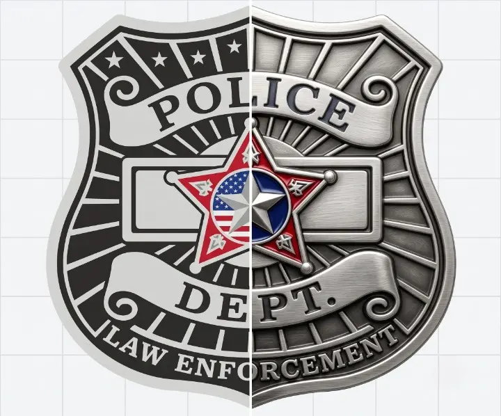 Shield Police Belt Buckle Template