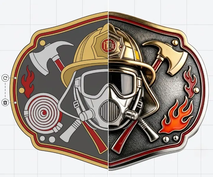 Helmet Firefighting Belt Buckle Template Helmet Firefighting Belt Buckle Template