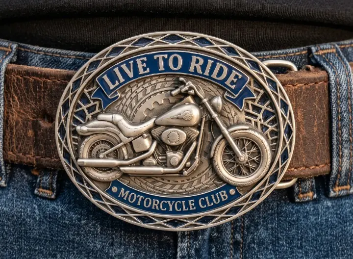 Double-coated Motorcycle Belt Buckle