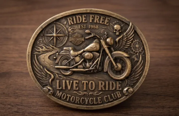 Antique Finish Motorcycle Belt Buckles