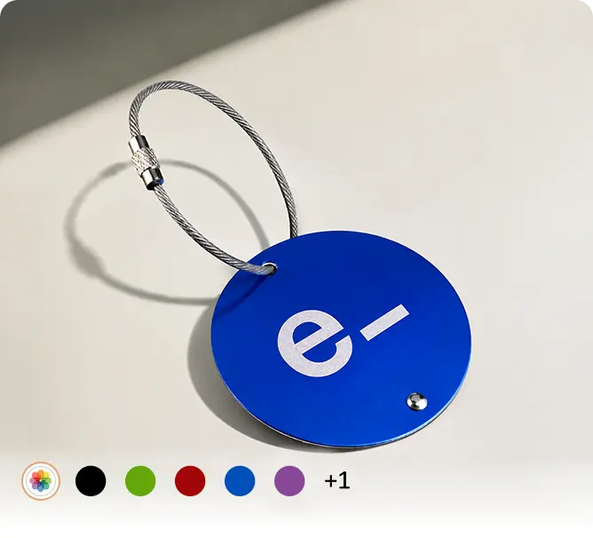 Round Aluminum Luggage Tag with Hanging Loop Round Aluminum Luggage Tag with Hanging Loop