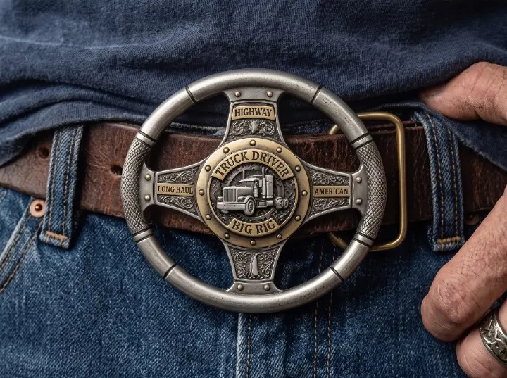 Vintage Steering Wheel Truck Belt Buckle Vintage Steering Wheel Truck Belt Buckle