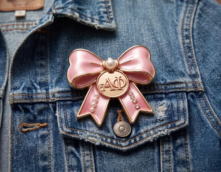 Denim Jacket Accessories with Sorority Pins Denim Jacket Accessories with Sorority Pins