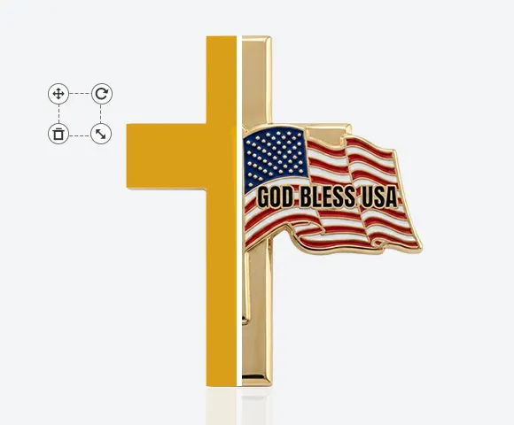 Flag And Cross Pins Template