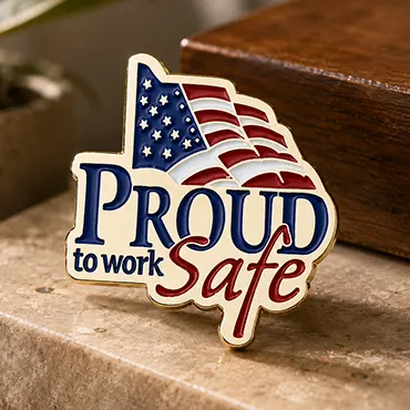 Patriotic Flag Slogan Pins