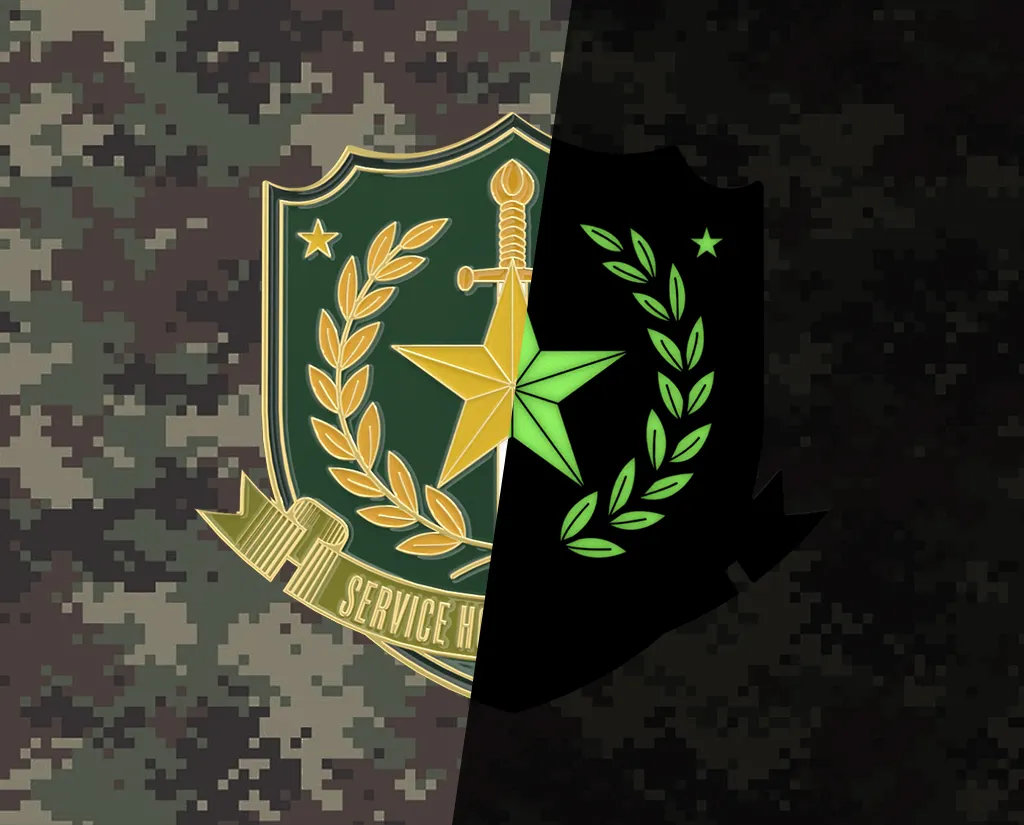 Glow In The Dark Military Pins with Luminous Effect for Night Use