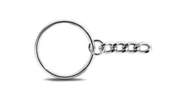 Split Ring with Short Chain of custom PVC keychains Split Ring with Short Chain of custom PVC keychains