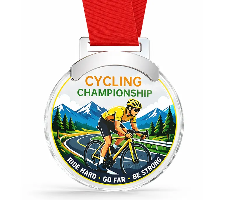 Custom Cycling Championship Acrylic Medal