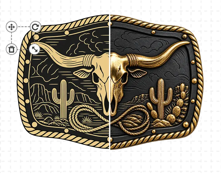 Longhorn Cowboy Belt Buckle Template