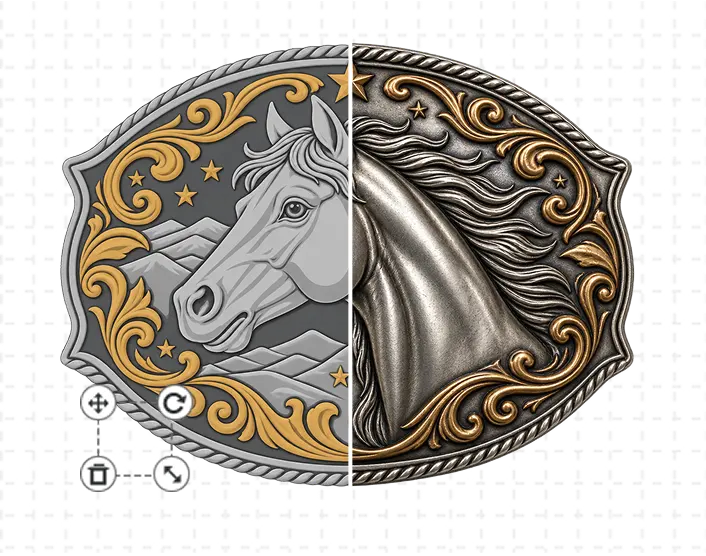 Horse Cowboy Belt Buckle Template