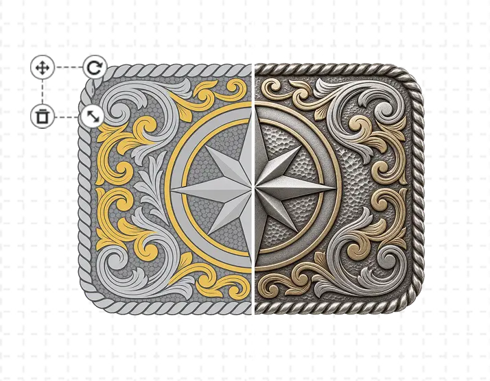 Scrollwork Belt Buckle Template