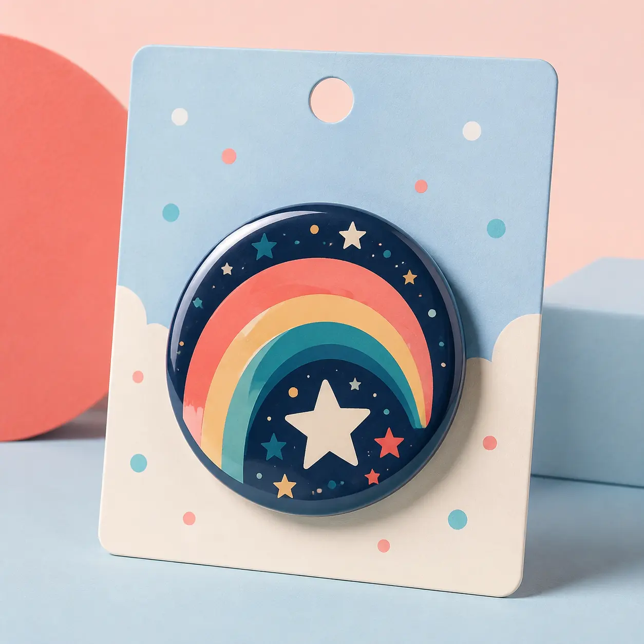 Custom Button Pins with Backer Cards