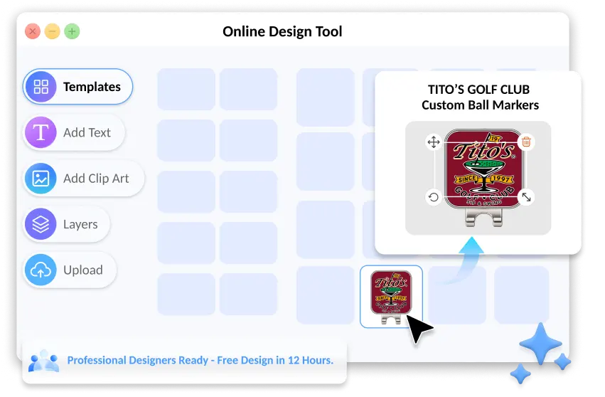 Online Design Tool With Ready-Made Templates For Custom Golf Ball Markers Online Design Tool With Ready-Made Templates For Custom Golf Ball Markers