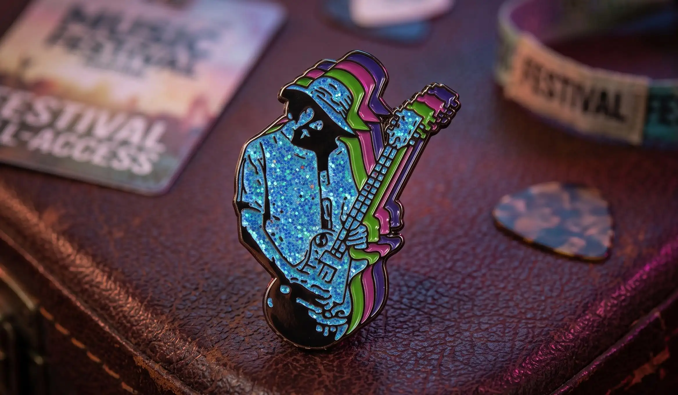 Glitter Pin for Music Festival Events Glitter Pin for Music Festival Events