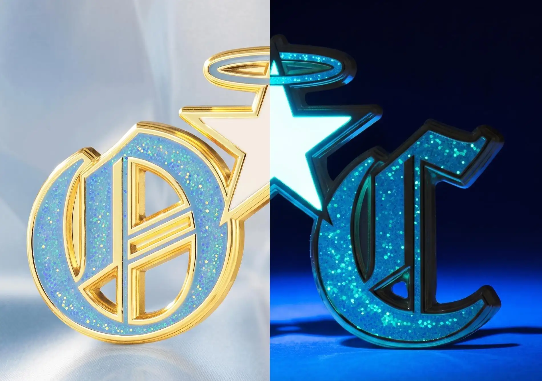 Glow in the Dark Glitter Pins With After-Dark Glow Effects Glow in the Dark Glitter Pins With After-Dark Glow Effects