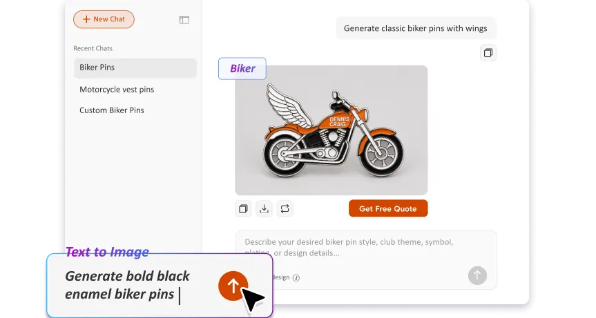 AI Biker Pin Mockup Generator AI Biker Pin Mockup Generator for Custom Biker Pin Designs
