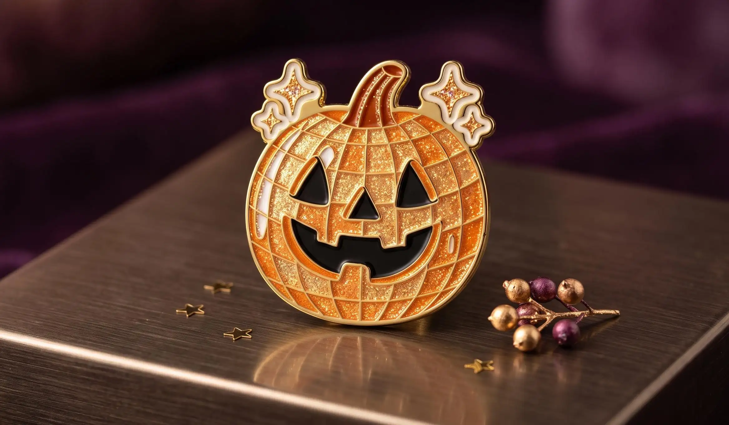 Halloween Pumpkin Glitter Pins Halloween Pumpkin Glitter Pins