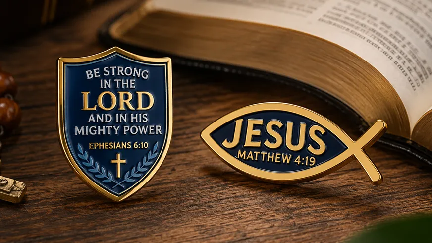 Christian Pins Custom Christian pins for faith events and church groups