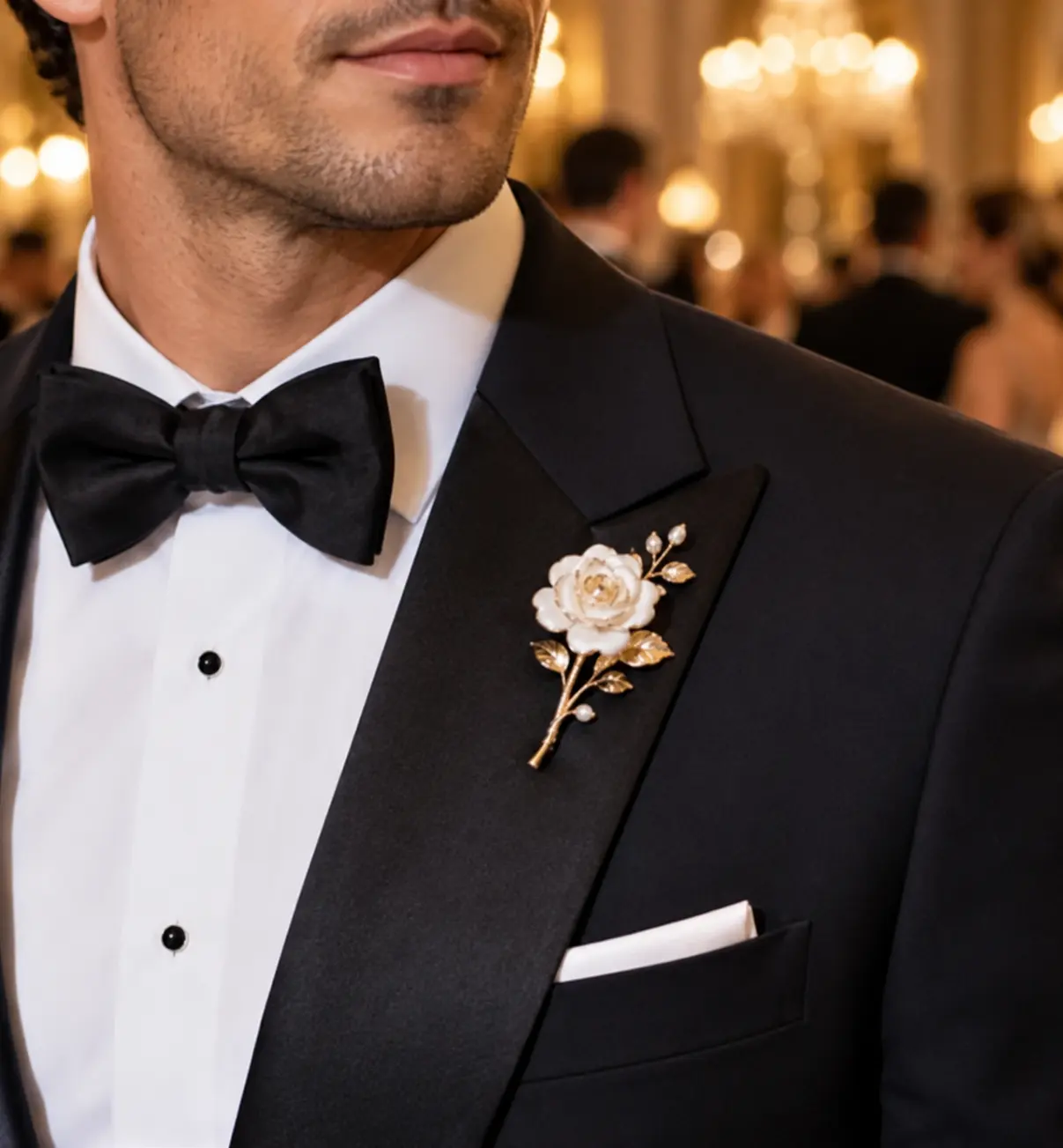 Flower Lapel Pin for Tuxedos and Formal Events Flower Lapel Pin for Tuxedos and Formal Events