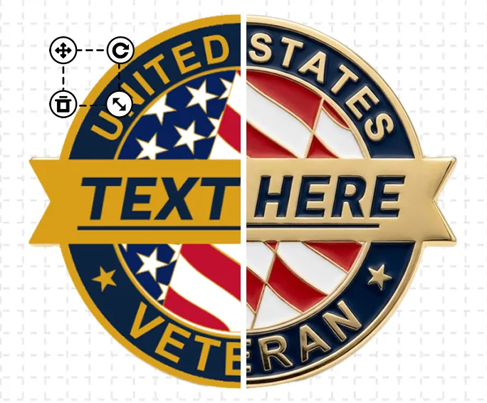 Round Flag Pin Template