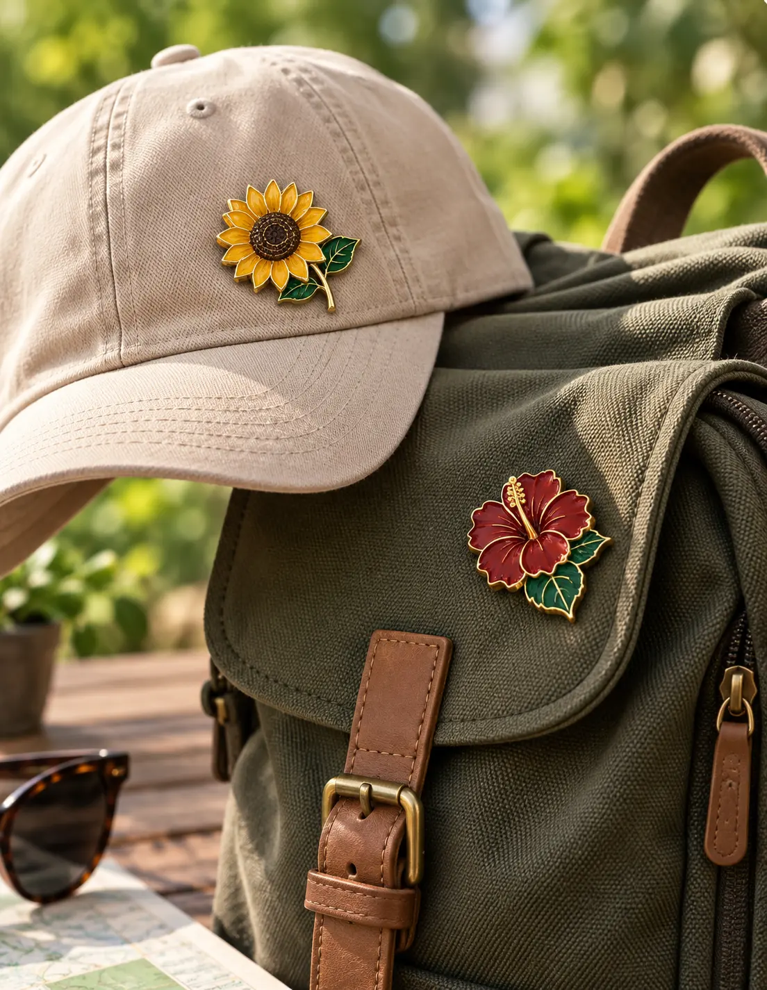 Custom Flower Pins for Hats and Bags Custom Flower Pins for Hats and Bags