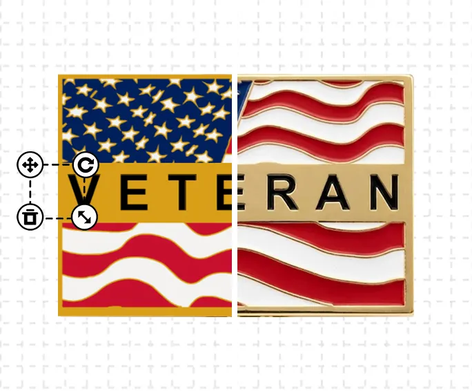 Square Flag Pin Template