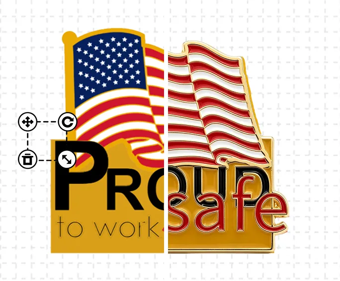 Fluttering Flag Pin Template