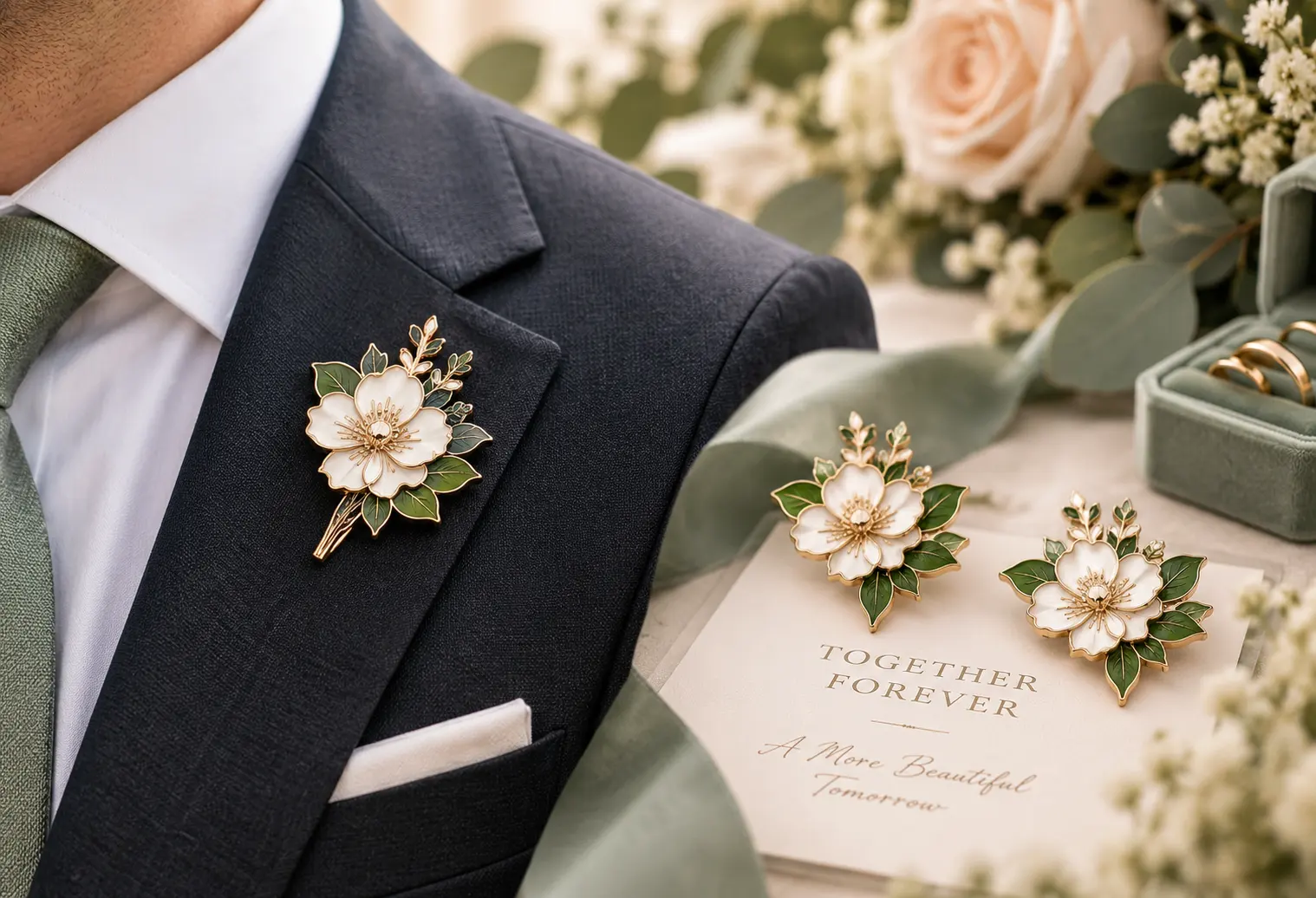 Custom Flower Lapel Pins for Weddings and Groomsmen Custom Flower Lapel Pins for Weddings and Groomsmen