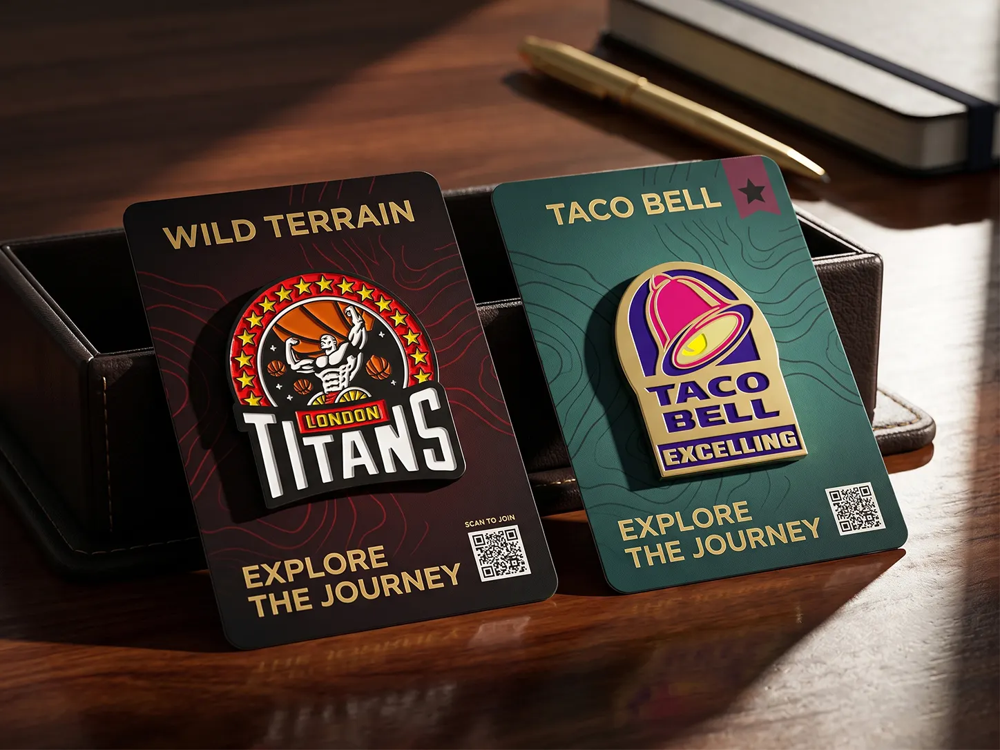 Wild Terrain Titans and Taco Bell Custom Pin Backer Card