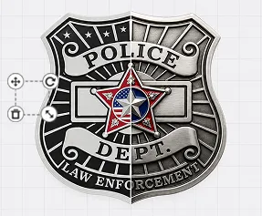 Shield Police Belt Buckle Template