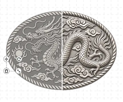 Dragon Vintage Belt Buckles Template
