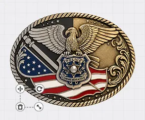 Eagle Police Belt Buckle Template